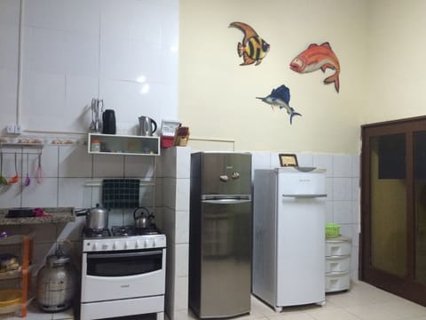 Fridge, microwave, stovetop, electric kettle