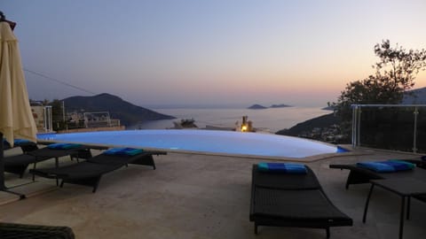 An infinity pool, a heated pool