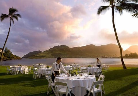 Outdoor banquet area