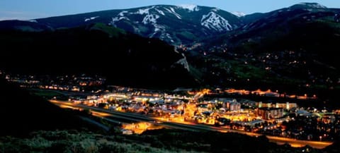 The town of Avon and its scenic surroundings. Property is in lower right quad
