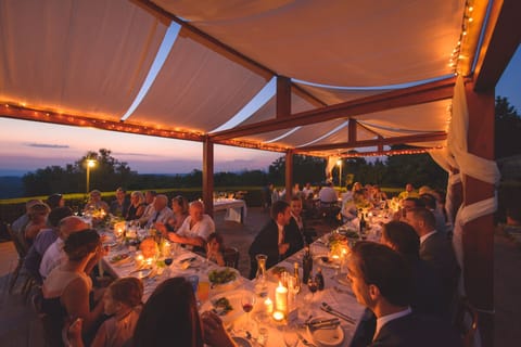 Outdoor banquet area