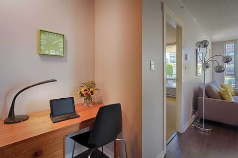 Work area with desk (computer not included)