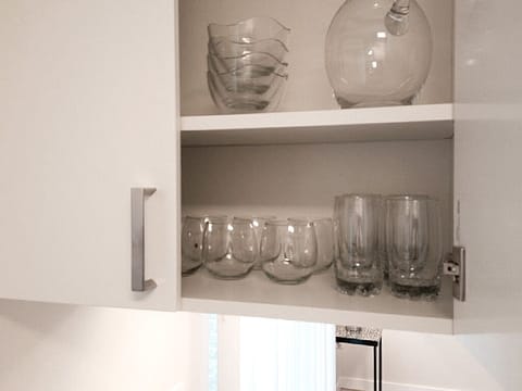 Designer glasses, bowls, silverware... We even have vases and a crystal pitcher!