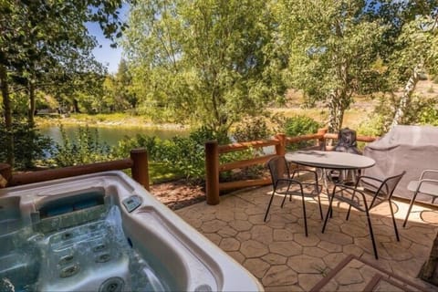 Private patio with hot tub and gas BBQ