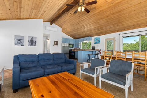 upstairs living room and dining area
