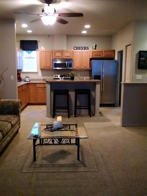 Kitchen with bar seating 