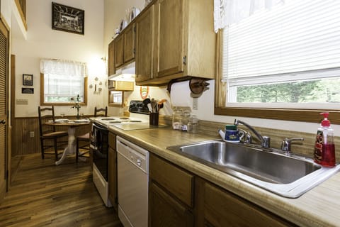 Kitchen, dishwasher, microwave, coffee pot