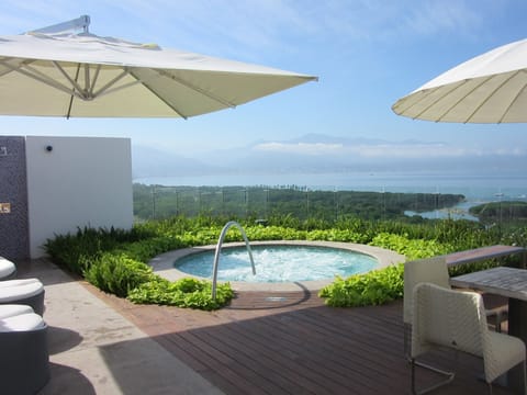 A rooftop pool, a heated pool