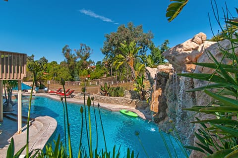 We built the pool & waterfall ourselves. Jump or dive into the 82* summer water.