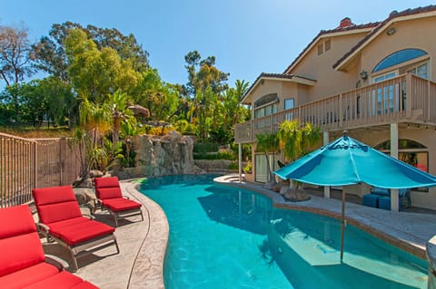 Our Beautiful 100,000 gallon Pool & sparkling Waterfall.
