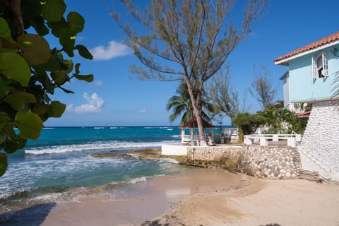 Private beach, sun loungers, beach towels