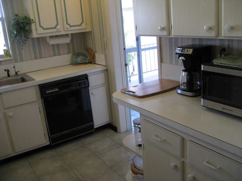 Bright kitchen with dish washer.