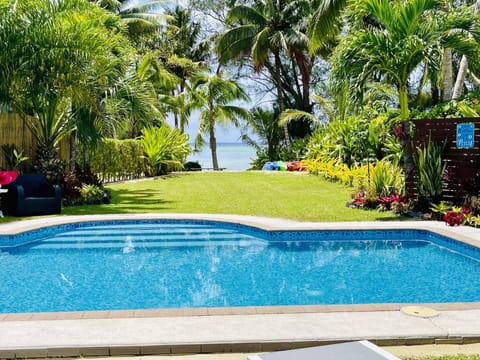 Outdoor pool, sun loungers