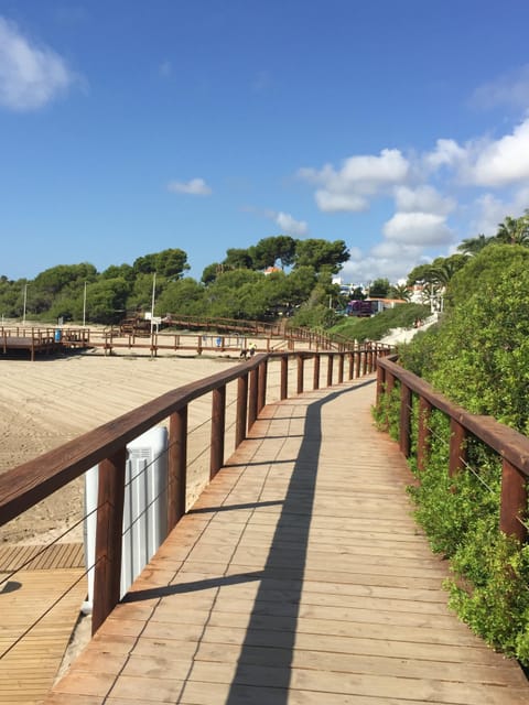 House facing the sea, front line beach, very bright, private garden and pool Apartment in Alcossebre