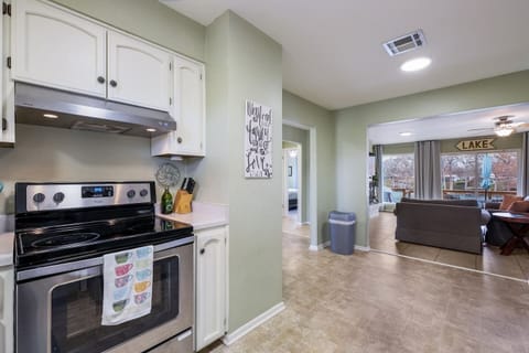 Kitchen open to living/dining area