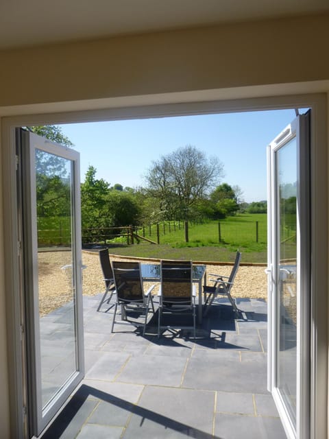 Sunroom leading to patio