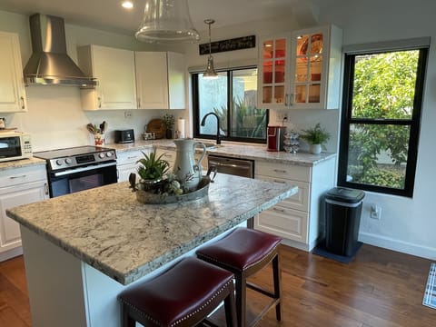 Kitchen with island seating for 2