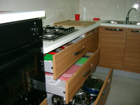 Fridge, oven, stovetop, highchair