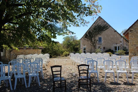 Outdoor banquet area