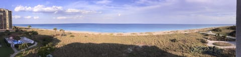 On the beach, sun loungers, beach towels