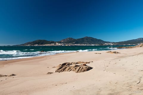 Beach nearby, sun loungers