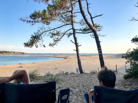 Beach nearby, sun loungers