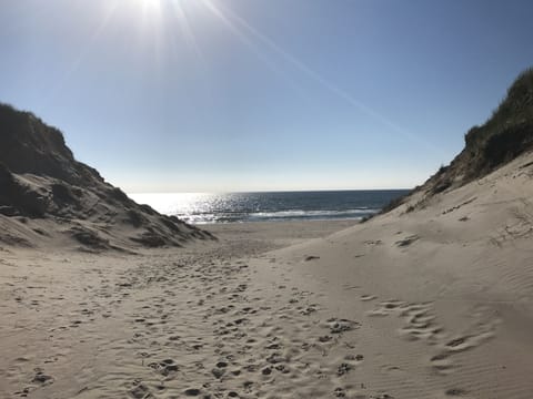 Beach nearby, sun loungers