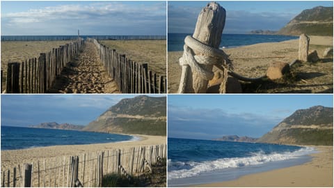 Beach nearby, sun loungers