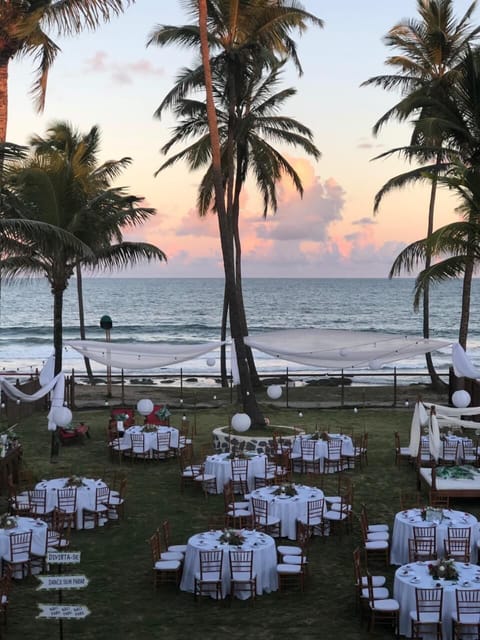 Outdoor banquet area