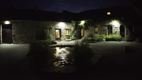 Then courtyard at night