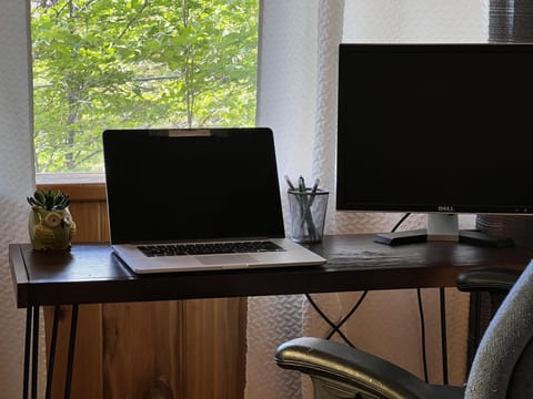 This office/bedroom is the perfect quiet place to get work done