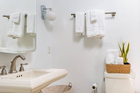 Bathtub, hair dryer, towels