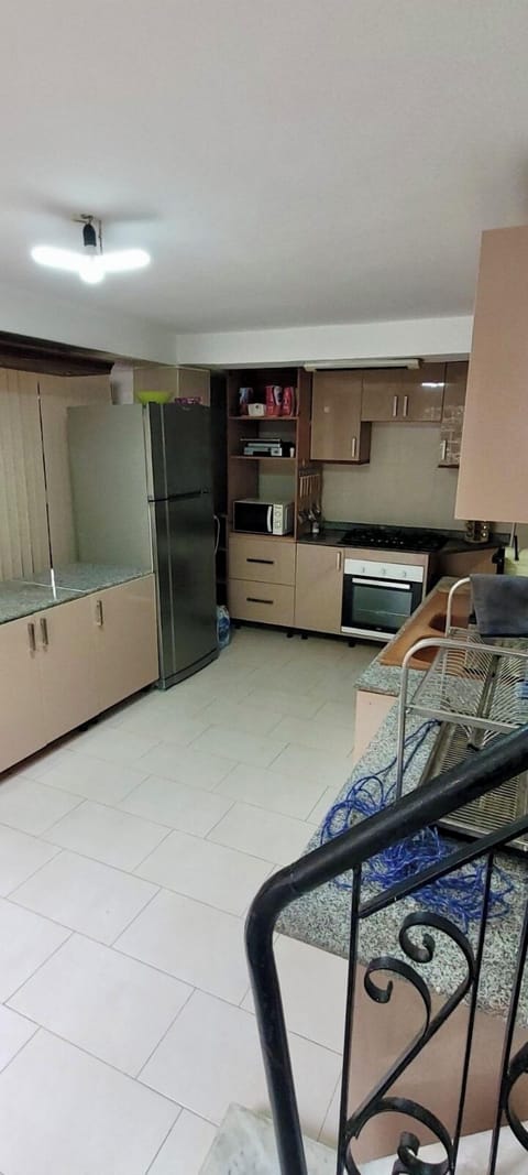 Fridge, microwave, oven, coffee/tea maker