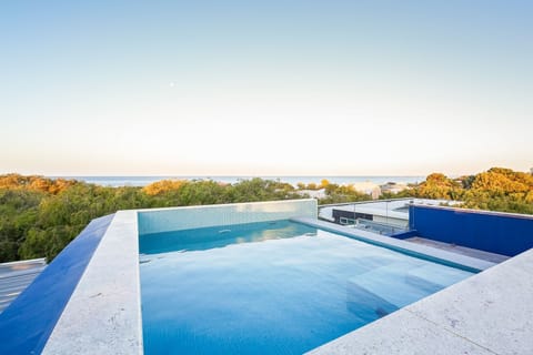 A rooftop pool