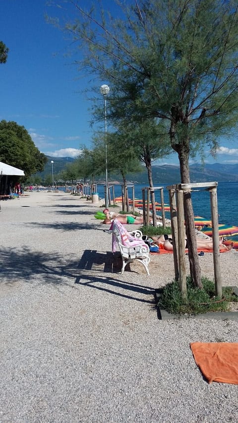 Beach nearby, sun loungers