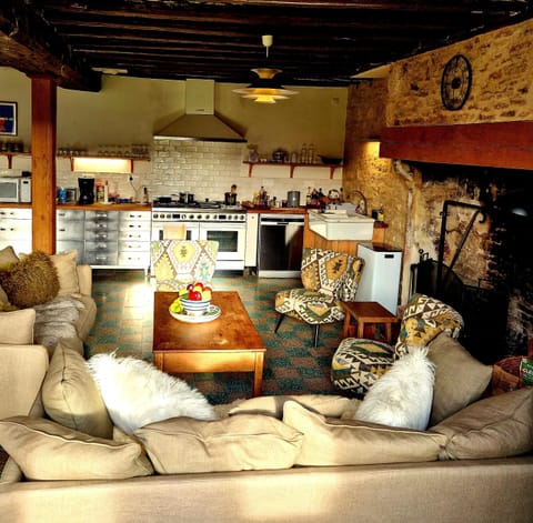 The main living area is very cosy and the kitchen is equipped to a high standard