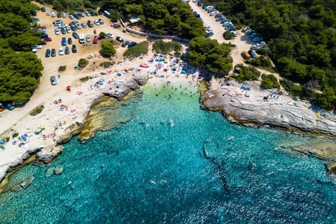 Beach nearby, sun loungers