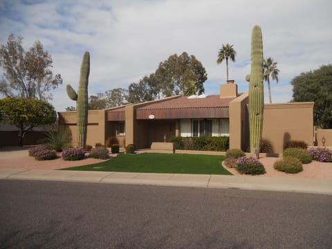 HOME FRONT, TALL CACTI, BEAUTIFUL LANDSCAPING