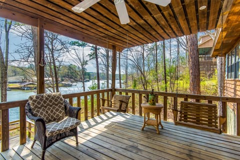 Spacious, peaceful and relaxing deck with
awesome views. Steps from water. 