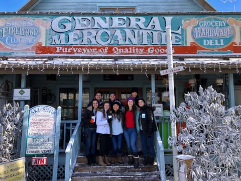 Friends gather at Fred’s General Mercantile. 