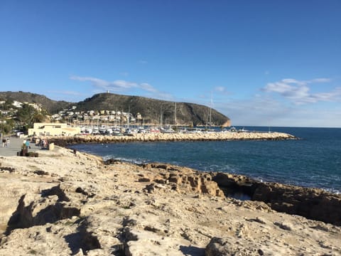 Beach nearby, sun loungers