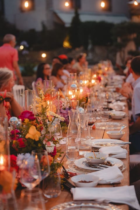 Outdoor banquet area