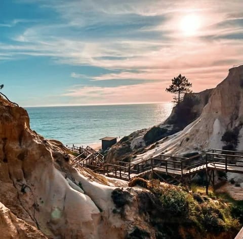 Beach nearby, sun loungers