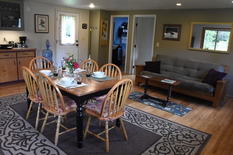 View from the wing back reading chair