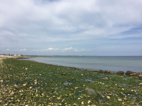 Beach nearby, sun loungers, beach towels