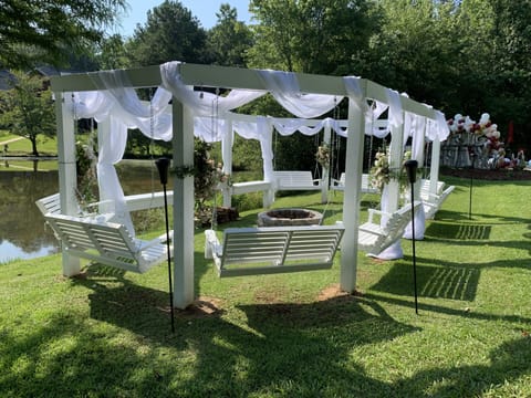 Outdoor banquet area