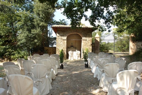 Outdoor banquet area