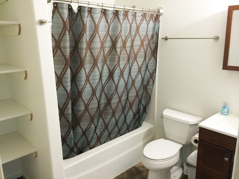 Shared bathroom with another bedroom, just right outside next to the room