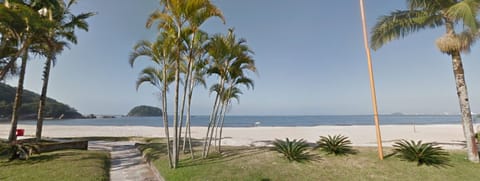 On the beach, sun loungers