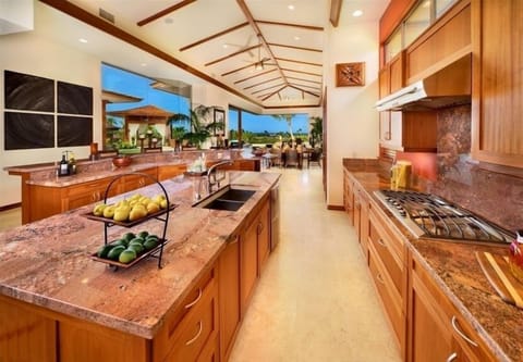The gourmet island-styled kitchen is fully open to the great room